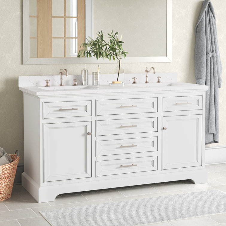 Three Posts™ Currahee 60" Double Bathroom Vanity Set & Reviews Wayfair